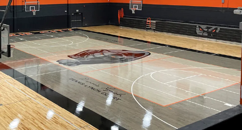 maple wood basketball court